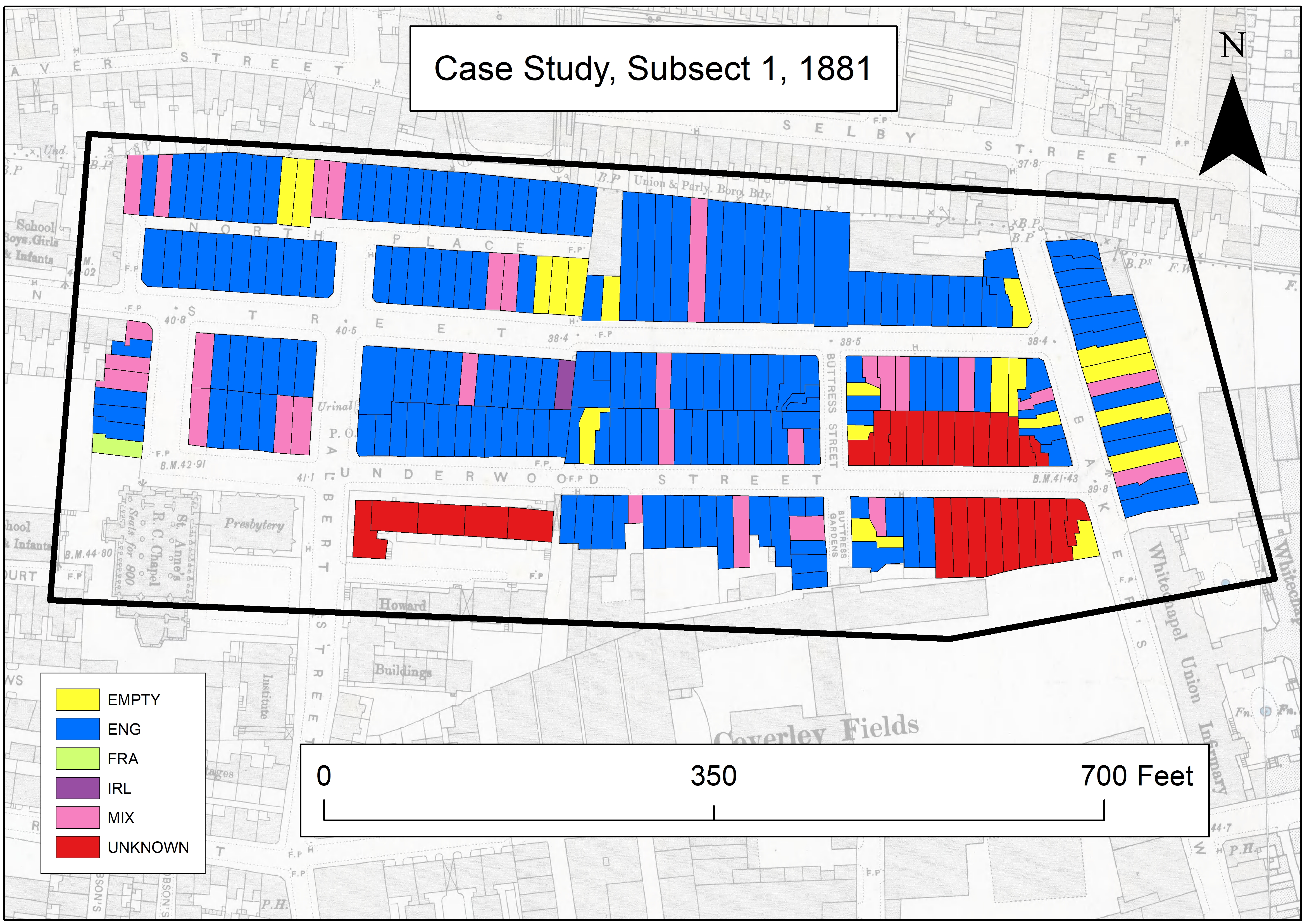 A map of subsect one in the year eighteen hundred and eighty-one