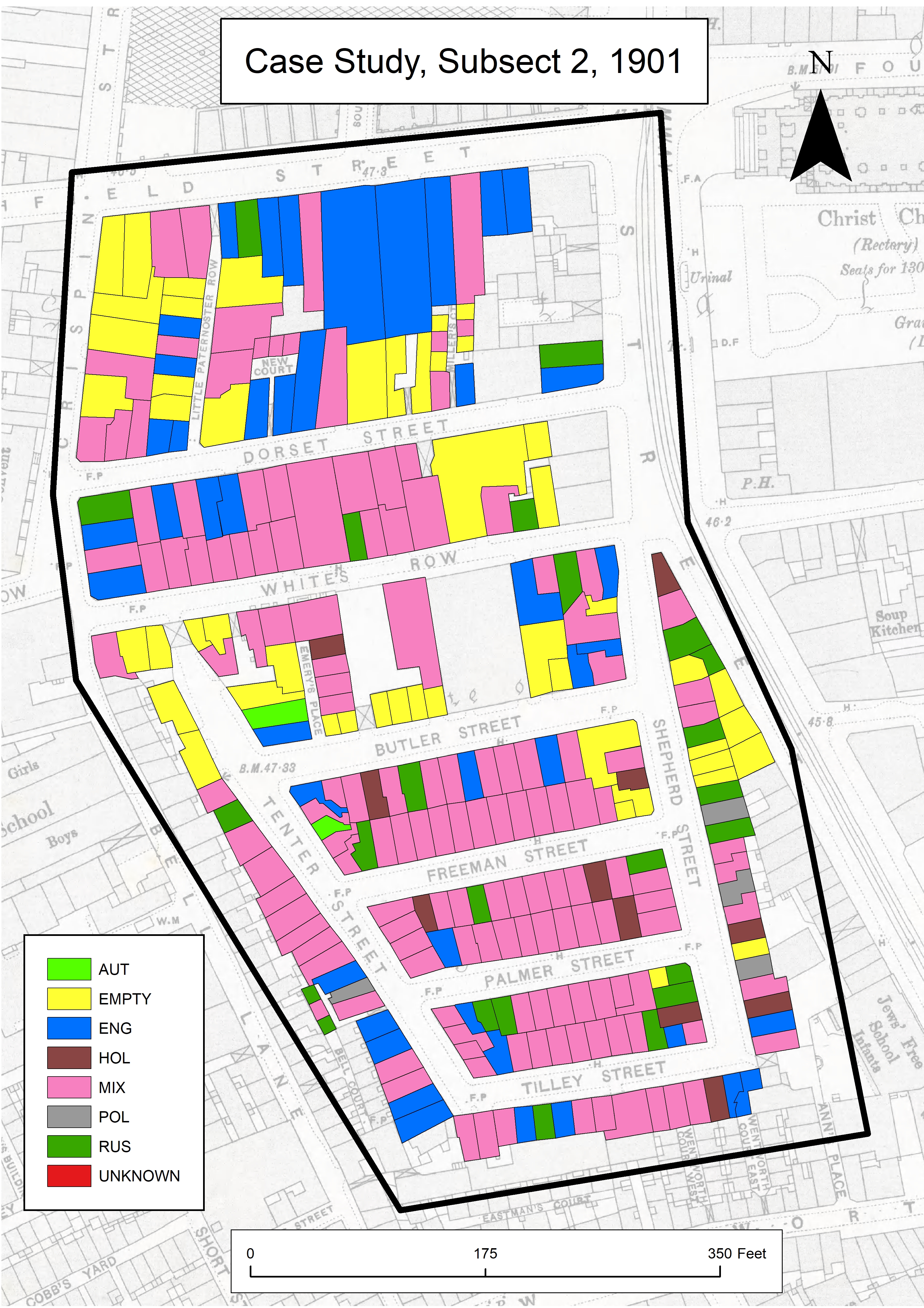 A map of subsect two in the year nineteen hundred and one