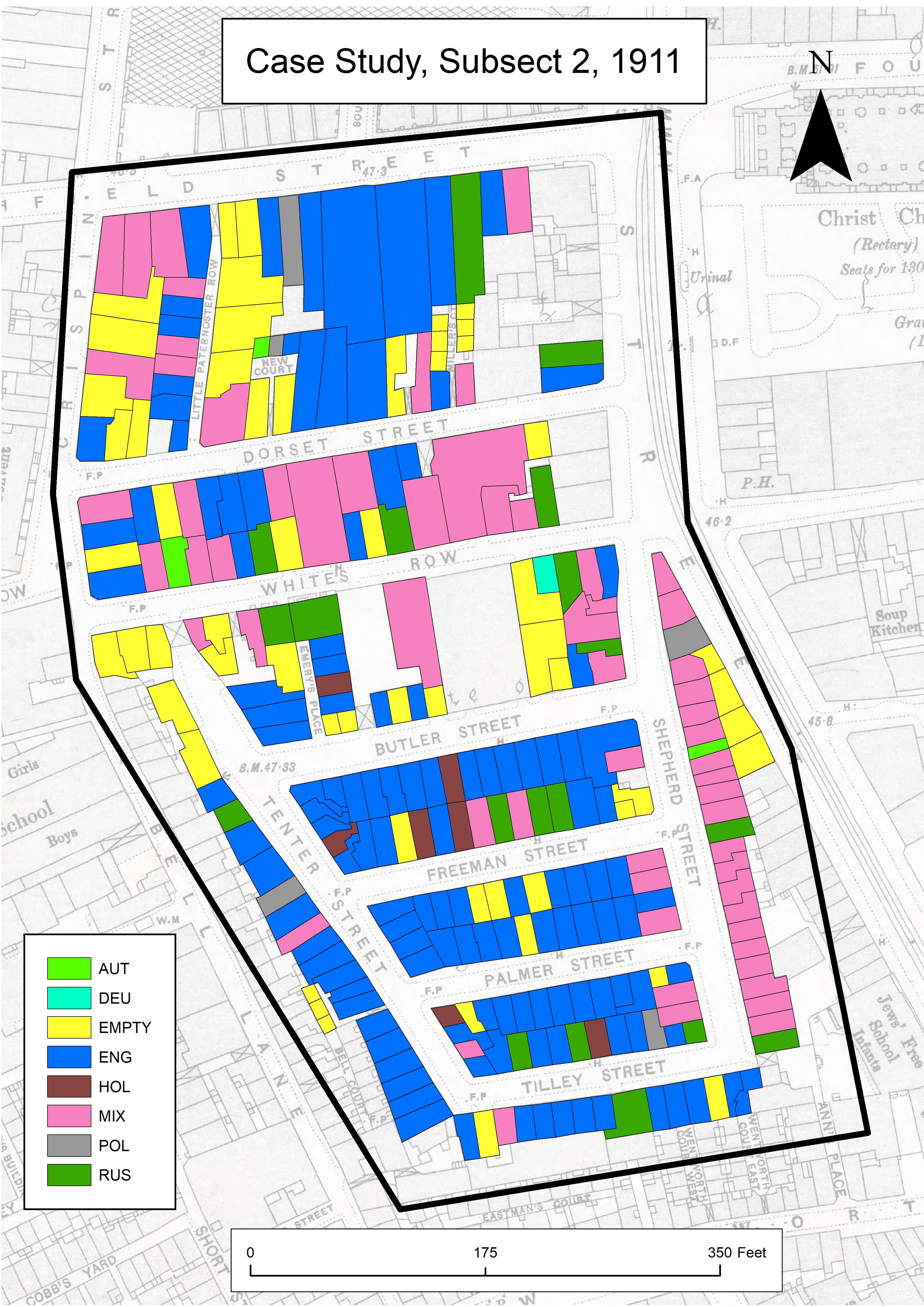 A map of subsect two in the year nineteen hundred and eleven