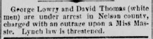 Image of newspaper article from the Richmond Daily Dispatch