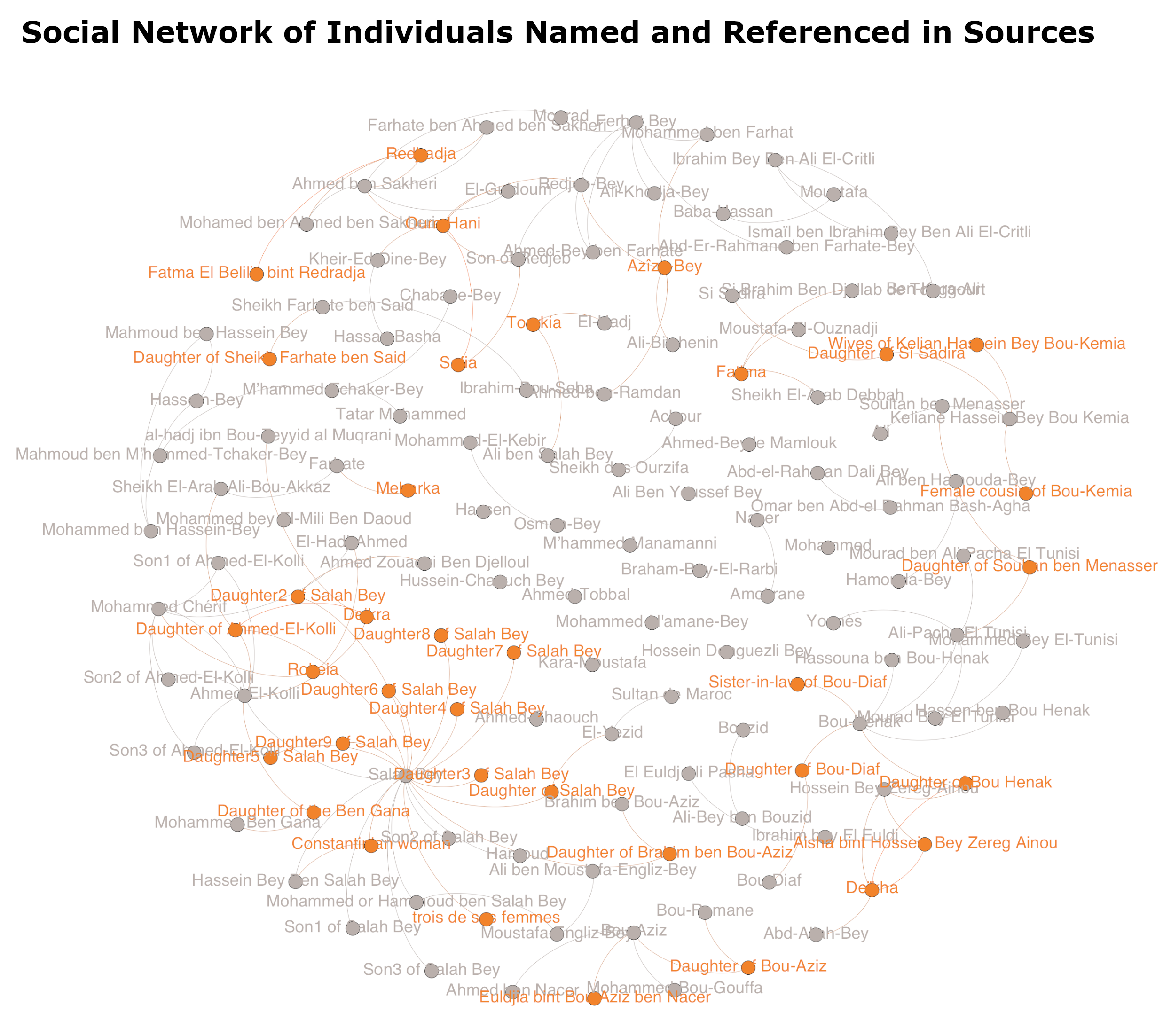 Network graph, showing Ottoman-Algerian Social Network with only named and referenced individuals.