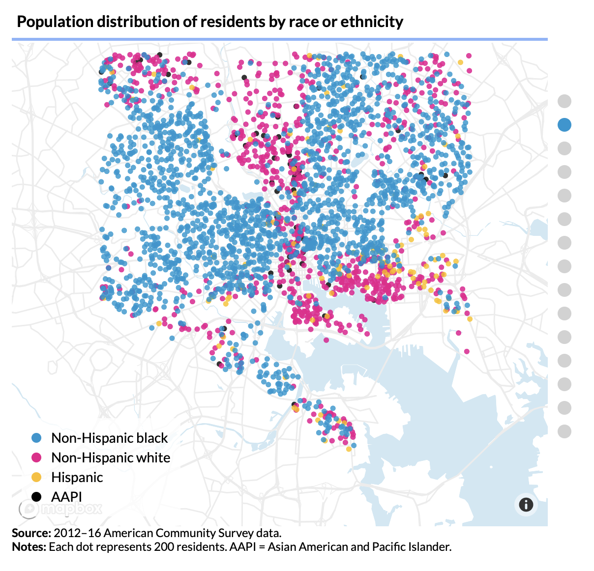 The so-called Black Butterfly Map of Baltimore Image from Urban Institute